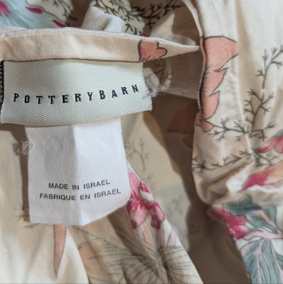 Pottery Barn Full/Queen Duvet Cover Palampore Jacobean Cream Red Preppy Cottage - Picture 10 of 11